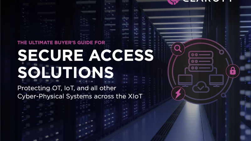 Claroty's Ultimate Buyer's Guide for Secure Access Solutions breaks down the buying journey for secure access solutions for cyber-physical systems. Our guide explores the criteria to consider when looking for a secure remote access solution and the core controls on which to evaluate a secure access solution.